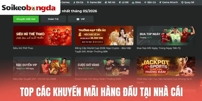Top các khuyến mãi hàng đầu tại nhà cái