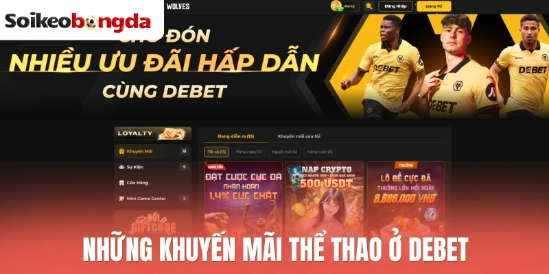 Những khuyến mãi thể thao ở Debet