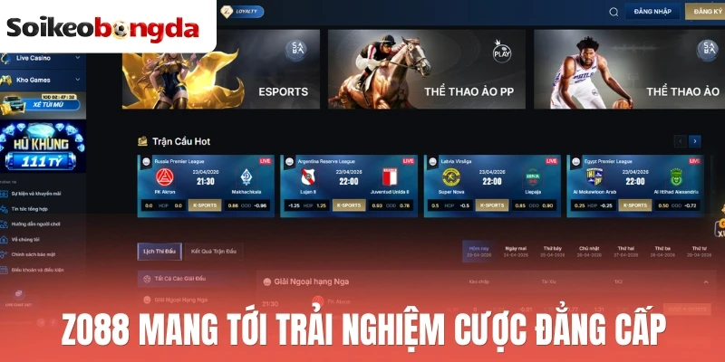 Zo88 mang tới trải nghiệm cược đẳng cấp